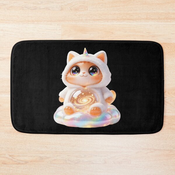 Item preview, Emerald Cat - Magical Unicorn Dream: The Starry Rainbow Guardian designed and sold by ABYSSLAB.