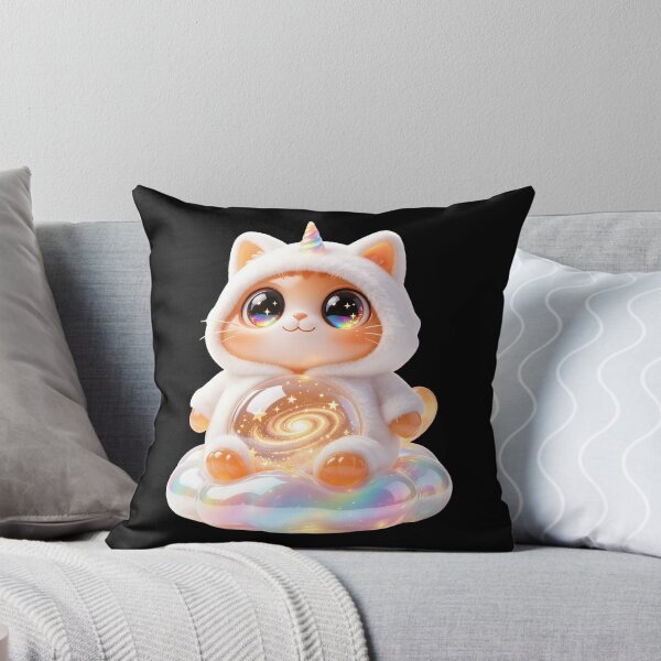 Item preview, Emerald Cat - Magical Unicorn Dream: The Starry Rainbow Guardian designed and sold by ABYSSLAB.