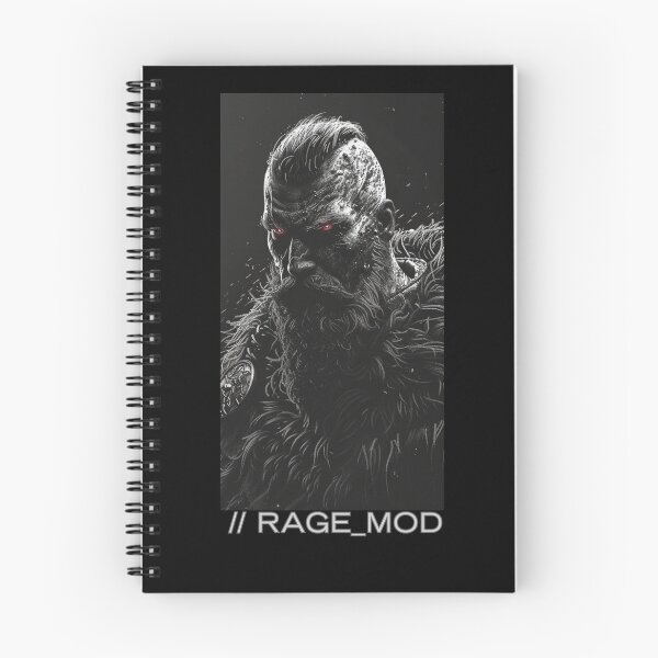 Item preview, Berserker RAGE_MOD T-Shirt – Grimdark Techwear Graphic Tee Black designed and sold by VectorForge.