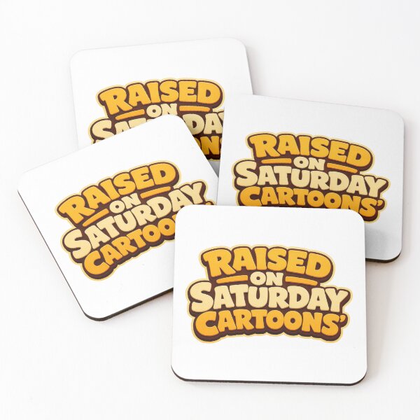 Item preview, Raised on Saturday Cartoons Retro 90s Nostalgia Typography Tee Sticker Millennial Gift designed and sold by sharifex.
