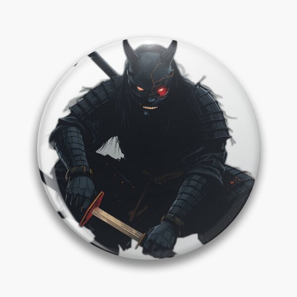 Item preview, Oni Mask Shadow Cat — Japanese Ronin Art designed and sold by Tokyo Neo Noir Collective .
