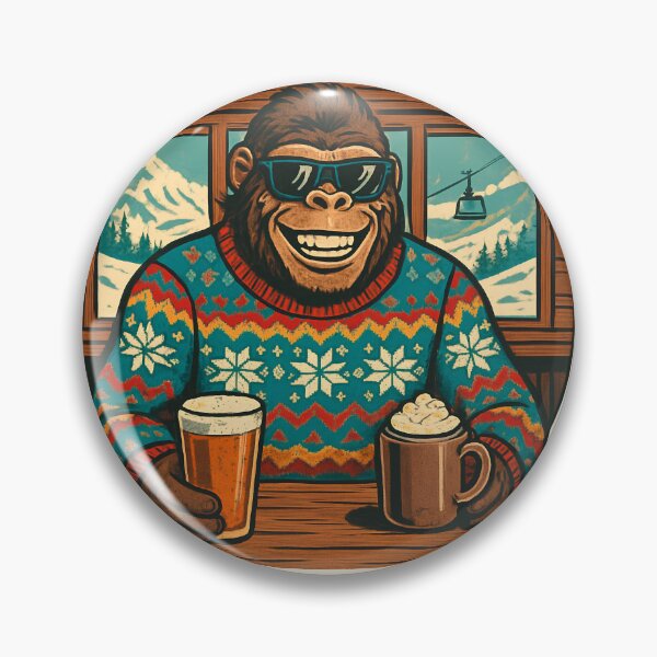 Item preview, The Cool Chiller Gorilla at Après Ski - Retro Illustration designed and sold by MarrysLifestyle.