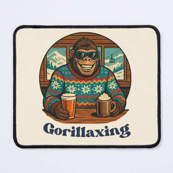 Item preview, The Cool Chiller Gorilla at Après Ski - Retro Illustration designed and sold by MarrysLifestyle.