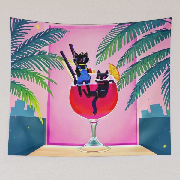 Item preview, Cool Black Cats Tropical Cocktail designed and sold by BLUESKY11a.