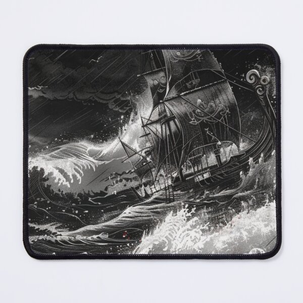Item preview, Viking Drakkar Ragnarok Storm Hoodie / Deskmat – Red Lightning Grimdark Art designed and sold by VectorForge.