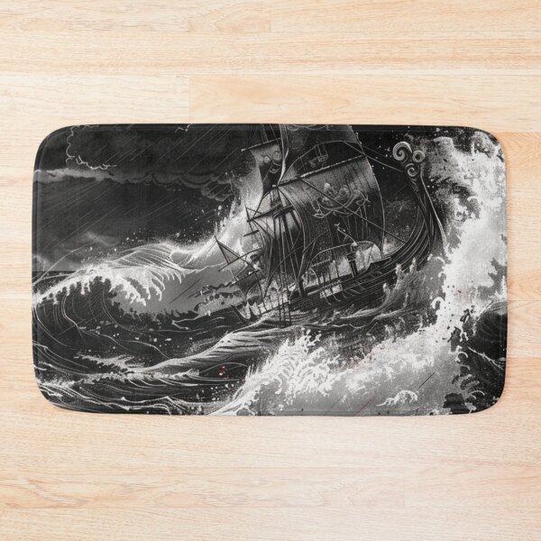 Item preview, Viking Drakkar Ragnarok Storm Hoodie / Deskmat – Red Lightning Grimdark Art designed and sold by VectorForge.