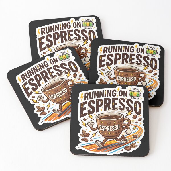 Item preview, Running On Espresso Funny Coffee Lover Design designed and sold by Pixel Analytics.