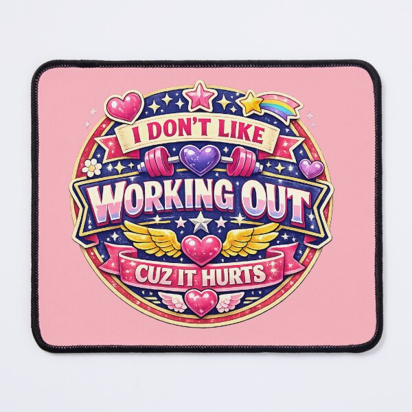 Item preview, I Don't Like Working Out Cuz It Hurts, Cute Kawaii Y2K Gym Humor designed and sold by graphic-genie.