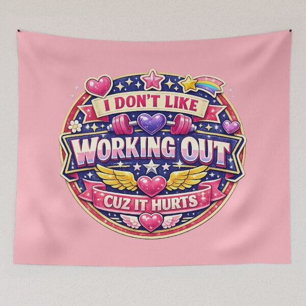 Item preview, I Don't Like Working Out Cuz It Hurts, Cute Kawaii Y2K Gym Humor designed and sold by graphic-genie.