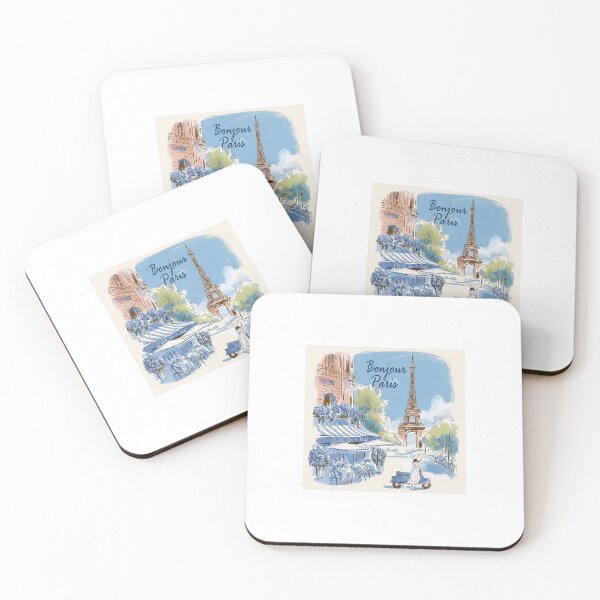Item preview, Hand-Drawn Bonjour Paris Cafe Culture Illustration designed and sold by Ramona-Gliga.