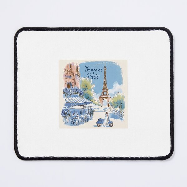 Item preview, Hand-Drawn Bonjour Paris Cafe Culture Illustration designed and sold by Ramona-Gliga.