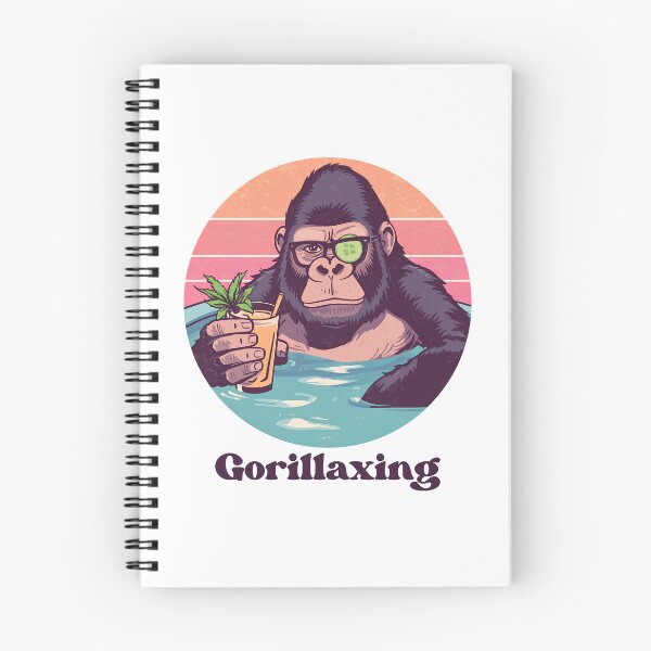 Item preview, The Chiller Spa Gorilla - Retro Illustration designed and sold by MarrysLifestyle.