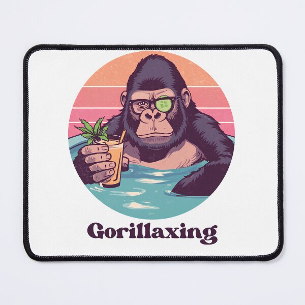 Item preview, The Chiller Spa Gorilla - Retro Illustration designed and sold by MarrysLifestyle.