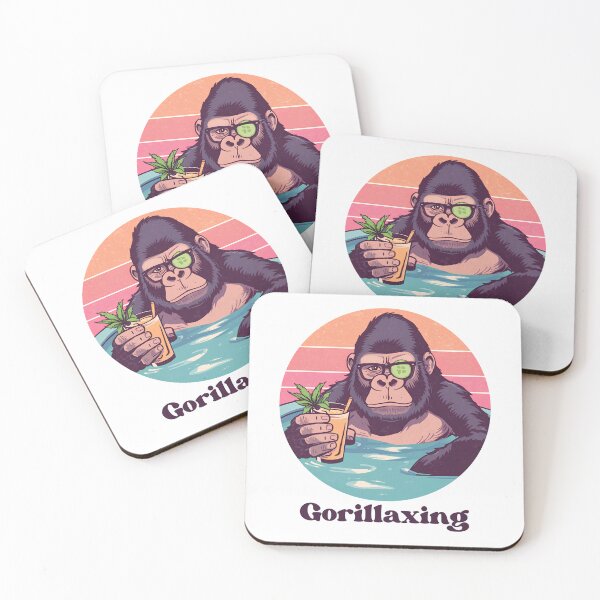 Item preview, The Chiller Spa Gorilla - Retro Illustration designed and sold by MarrysLifestyle.