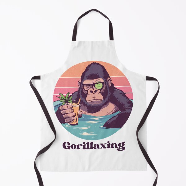 Item preview, The Chiller Spa Gorilla - Retro Illustration designed and sold by MarrysLifestyle.