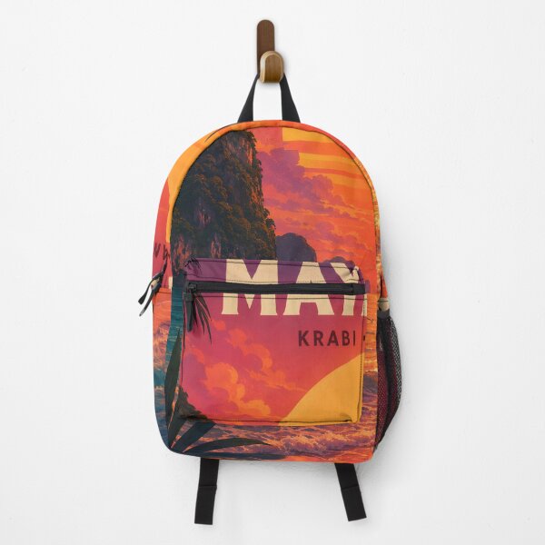 Item preview, Maya Bay Thailand Vintage Travel Poster with Tropical Sunset Illustration Description designed and sold by Spirit of Siam.