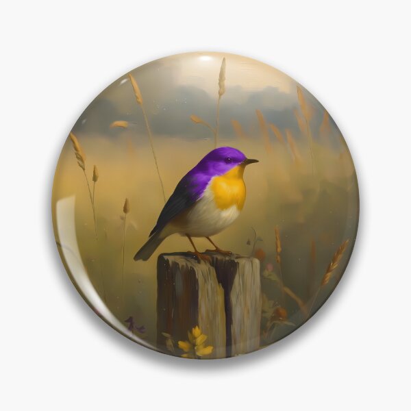 Item preview, Pride Bird in a Meadow — Oil Painting designed and sold by babodesign.