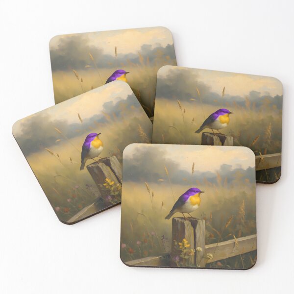 Item preview, Pride Bird in a Meadow — Oil Painting designed and sold by babodesign.