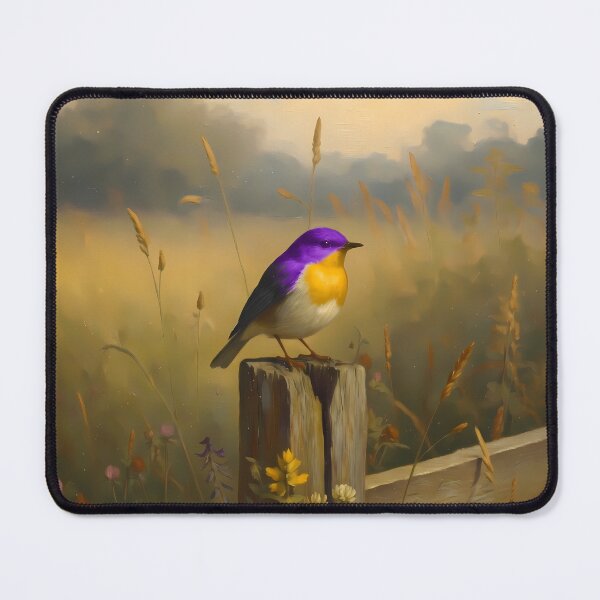Item preview, Pride Bird in a Meadow — Oil Painting designed and sold by babodesign.