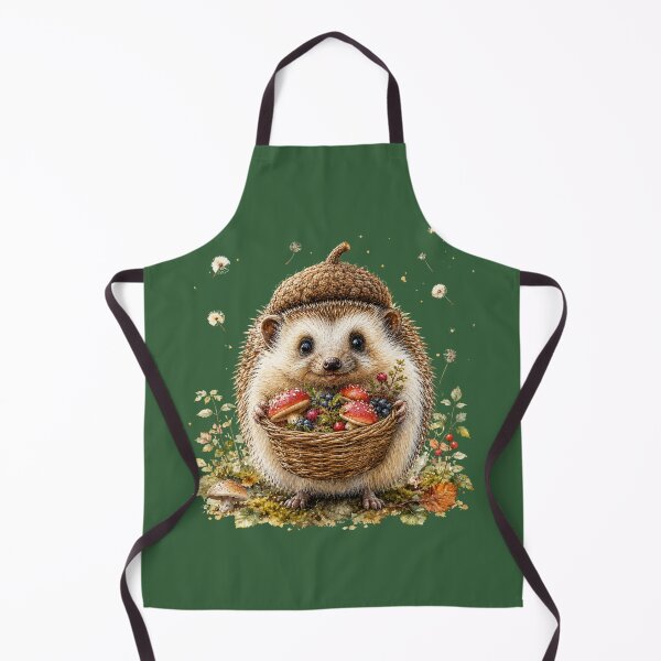 Item preview, Mushroom Forager Hedgehog Cottagecore Woodland designed and sold by MagicMakerPh.
