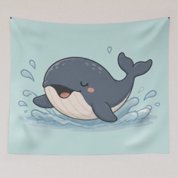 Aperçu de l'œuvre Baleine éclaboussante créée et vendue par MellowMunchkins.