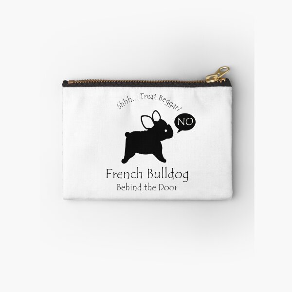 Item preview, Funny French Bulldog Treat Beggar Behind the Door Black Text designed and sold by Na7nasColorShop.
