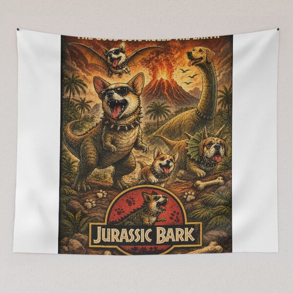 Item preview, Jurassic Bark Funny Dinosaur Dog Parody designed and sold by thesmokeydogs.