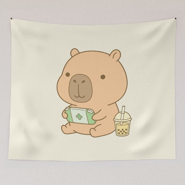 Item preview, Copy of Copy of Cute Capybara Game Lover with Boba Tea designed and sold by jdaydrawing.