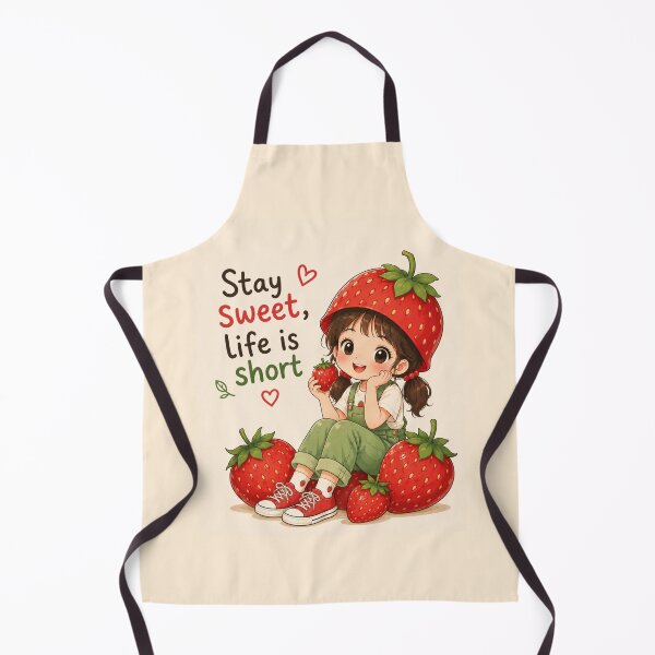 Item preview, Stay Sweet Life Is Short Strawberry Girl Cute Kawaii Aesthetic Design designed and sold by alchemist1636 .