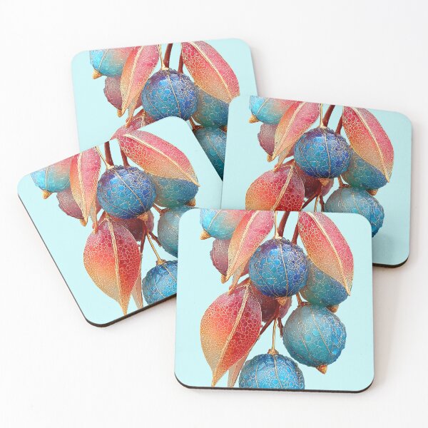 Item preview, Ethereal Glowing Blue Berries with Dew Drops designed and sold by colorful-white.