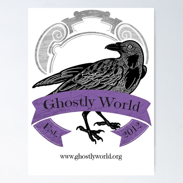 Artikelvorschau, Ghostly World Rustic Logo (Lila) Dunkler Text entworfen und verkauft von GhostlyWorld.