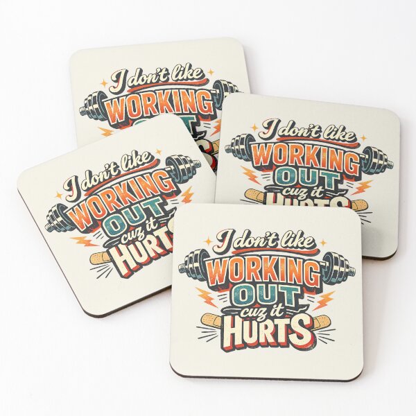 Item preview, I Don't Like Working Out Cuz It Hurts, Funny Retro Gym designed and sold by graphic-genie.