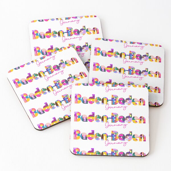 Item preview, Baden-Baden, Germany, Vibrant Abstract City Typography Art designed and sold by Wanderful-roads.