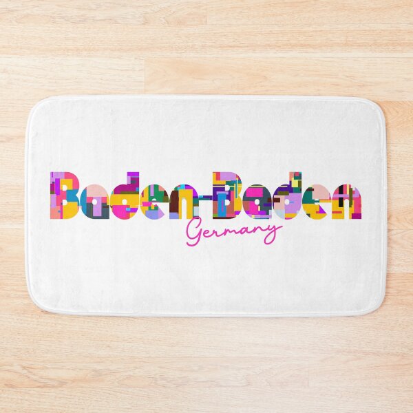 Item preview, Baden-Baden, Germany, Vibrant Abstract City Typography Art designed and sold by Wanderful-roads.