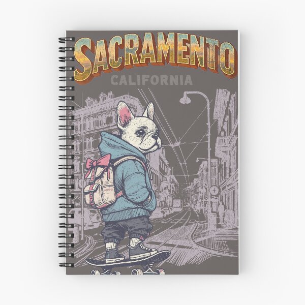 Item preview, Sacramento California Retro Skater French Bulldog Urban Design designed and sold by Jen.Lou.