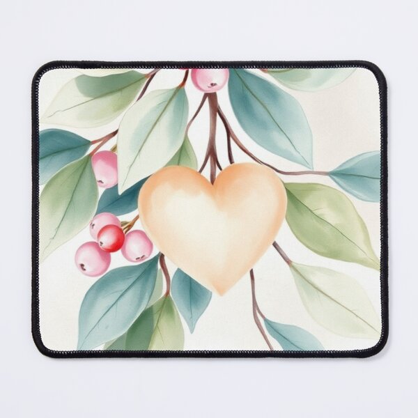 Item preview, Watercolor Heart Hanging from Pastel Berry Branch designed and sold by Vida e Arte.