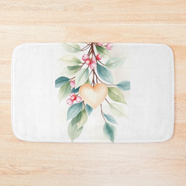 Item preview, Watercolor Heart Hanging from Pastel Berry Branch designed and sold by Vida e Arte.