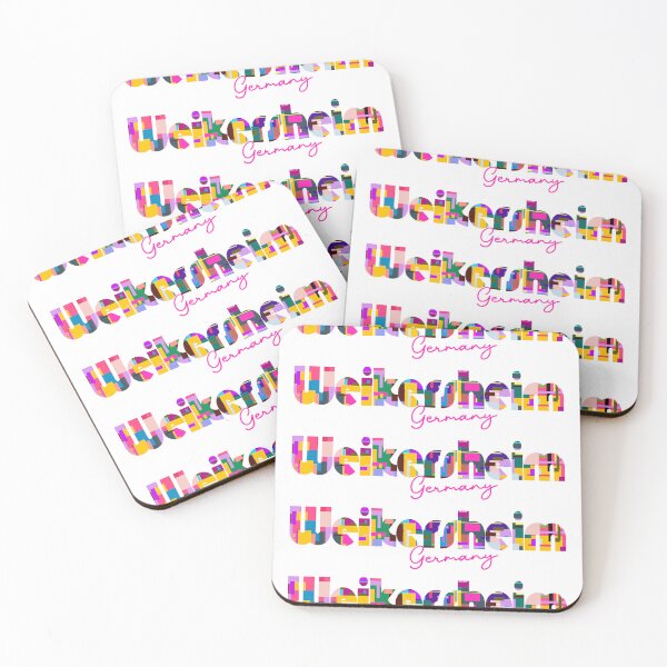 Item preview, Weikersheim, Germany, Vibrant Abstract City Typography Art designed and sold by Wanderful-roads.