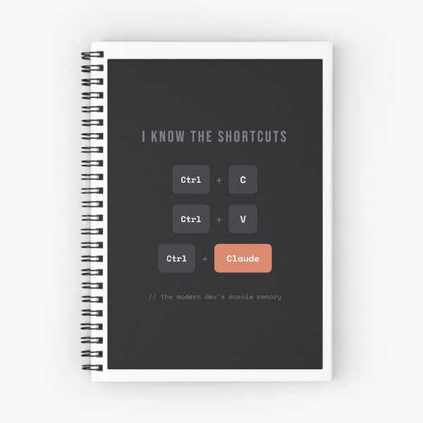 Item preview, Ctrl+C, Ctrl+V, Ctrl+Claude — Funny AI Coding Keyboard Shortcuts Tee designed and sold by Studio Deadpan.