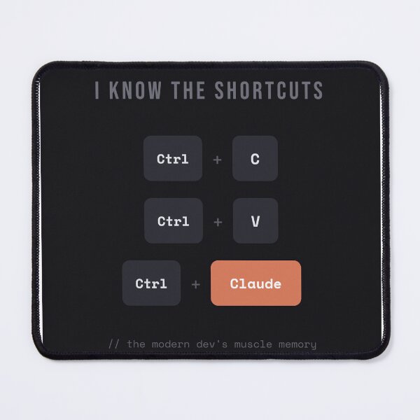 Item preview, Ctrl+C, Ctrl+V, Ctrl+Claude — Funny AI Coding Keyboard Shortcuts Tee designed and sold by Studio Deadpan.
