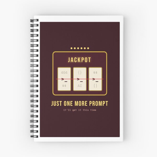 Item preview, Just One More Prompt, It'll Get It This Time — Funny AI Prompt Engineering Slot Machine designed and sold by Studio Deadpan.
