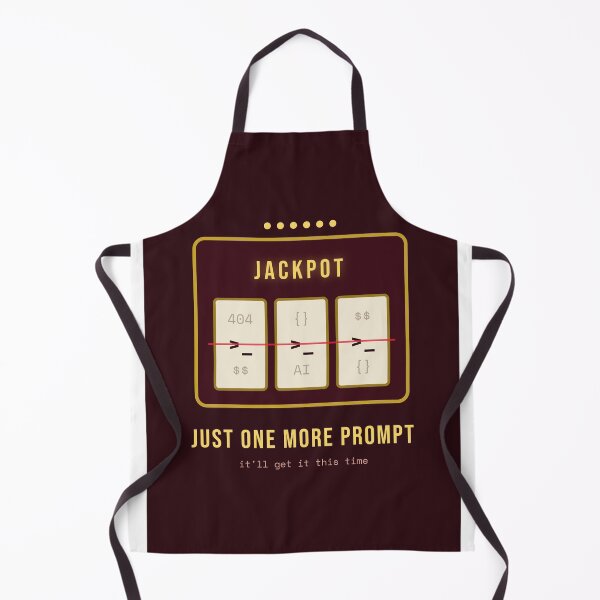 Item preview, Just One More Prompt, It'll Get It This Time — Funny AI Prompt Engineering Slot Machine designed and sold by Studio Deadpan.