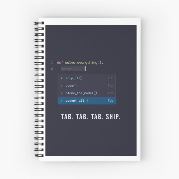 Item preview, Describe, Accept, Repeat Until It Compiles or You Cry — Funny AI Coding Assistant Quick-Start Tee designed and sold by Studio Deadpan.