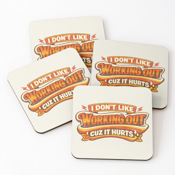 Item preview, I Don't Like Working Out Cuz It Hurts, Funny Retro Gym designed and sold by graphic-genie.