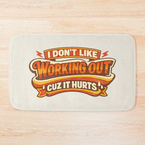 Item preview, I Don't Like Working Out Cuz It Hurts, Funny Retro Gym designed and sold by graphic-genie.