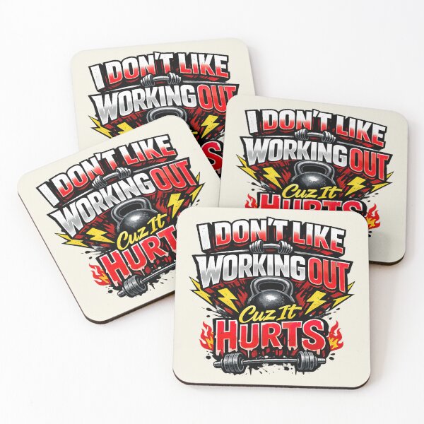 Item preview, I Don't Like Working Out Cuz It Hurts, Funny Retro Gym designed and sold by graphic-genie.