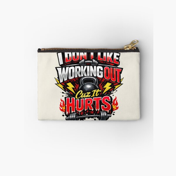 Item preview, I Don't Like Working Out Cuz It Hurts, Funny Retro Gym designed and sold by graphic-genie.