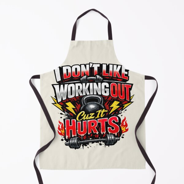 Item preview, I Don't Like Working Out Cuz It Hurts, Funny Retro Gym designed and sold by graphic-genie.