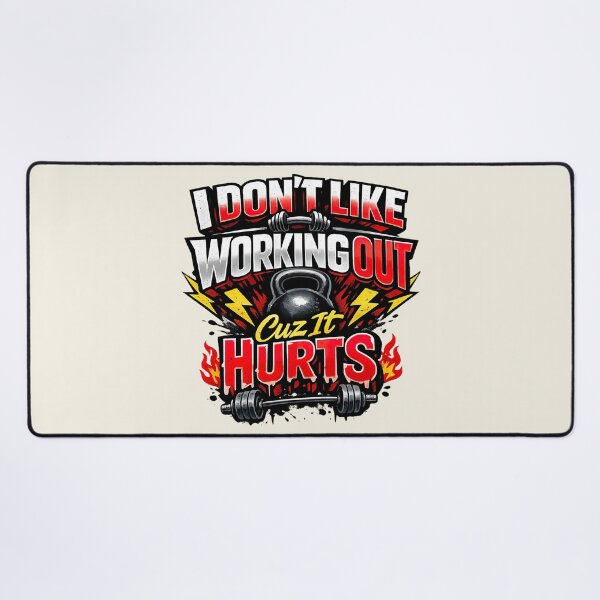 Item preview, I Don't Like Working Out Cuz It Hurts, Funny Retro Gym designed and sold by graphic-genie.