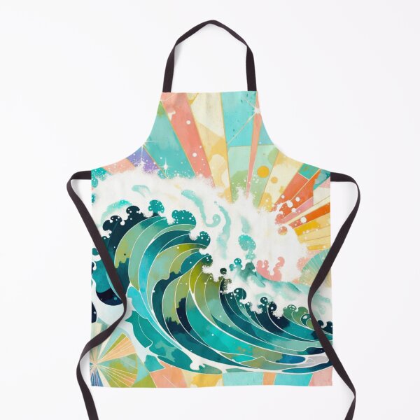 Item preview, Vibrant Rainbow Wave Ocean Sunset Print designed and sold by IntelliMindDesigns.